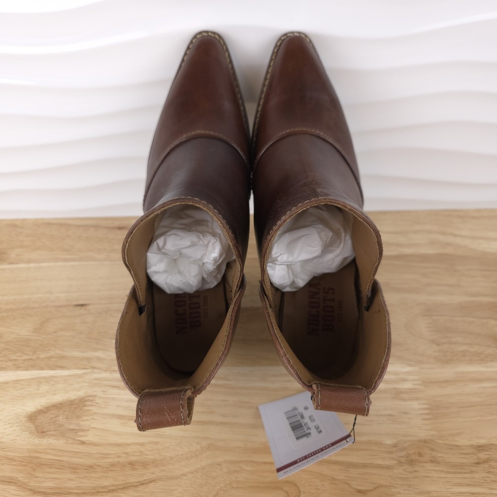 Nocona Micki Western‎ Ankle Boots Womens 7.5 Brunette Cowhide Snip Toe Booties - Picture 11 of 14